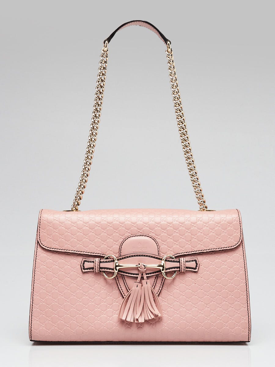 Gucci Pink Micro Guccissima Leather Medium Emily Chain Shoulder Bag Yoogi s Closet