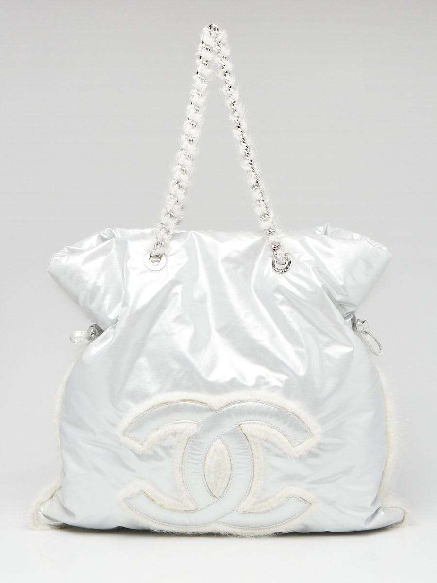 Chanel silver tote bag best sale