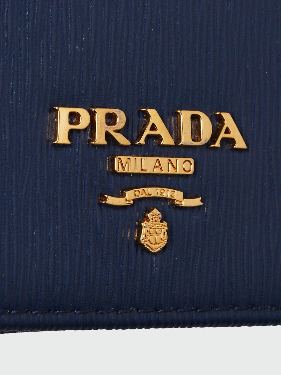 Prada Bluette Vitello Move Leather Logo Card Case 1MC122 | Yoogi's