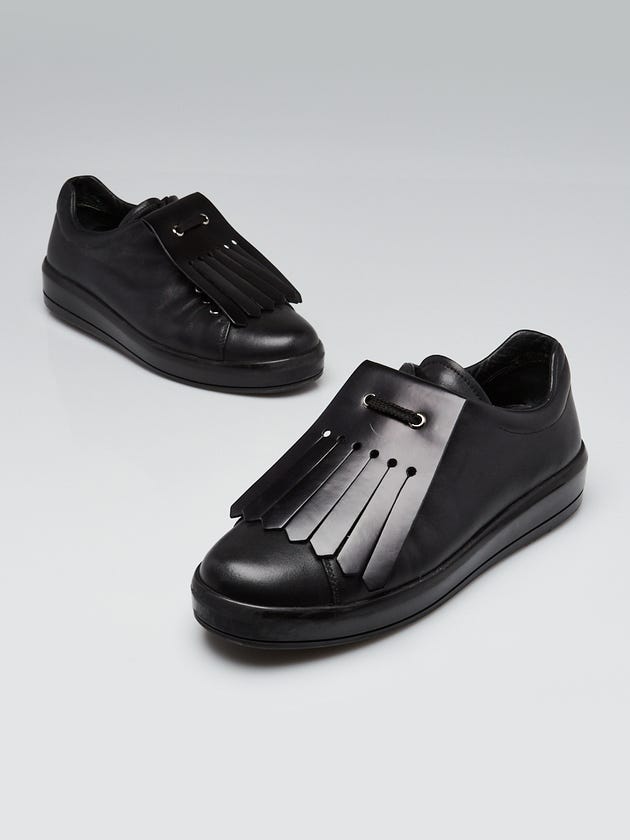 Prada Black Calfskin Studded Leather Oxfords Size 9.5/40