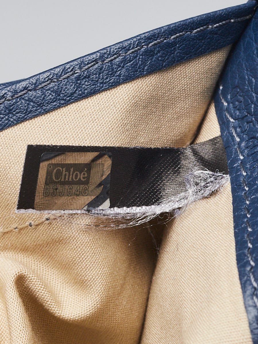 Chloe Blue Pebbled Leather Marcie Compact Wallet | Yoogi's