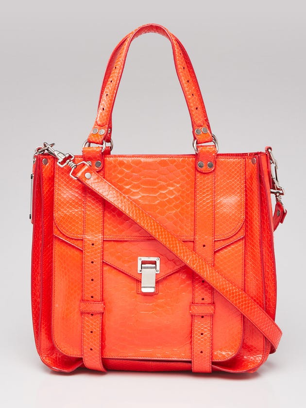 Proenza Schouler Red Python PS1 Tote Bag