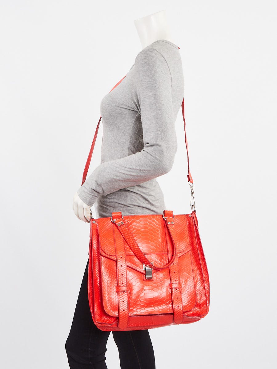 Proenza Schouler Red Python PS1 Tote Bag