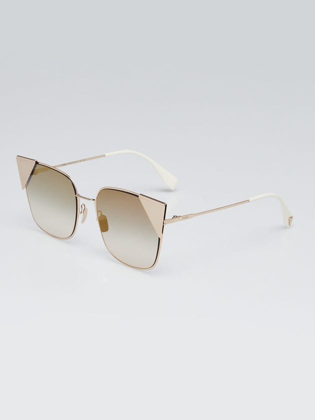 Fendi Goldtone Metal Oversized Mirror Lens Sunglasses - FF0191/S