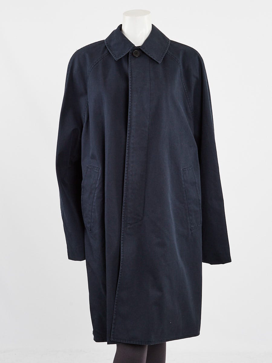 【関税&送料込】Balenciaga Navy Blue Cotton Oversize Trench Balenciaga Oversized Cotton Cropped Trench Coat | Harrods UK