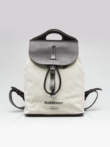Burberry Archive Beige Canvas Wilfin Icon Stripe Backpack Bag