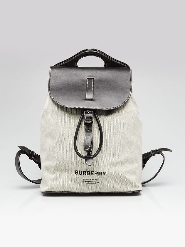 Burberry Archive Beige Canvas Wilfin Icon Stripe Backpack Bag