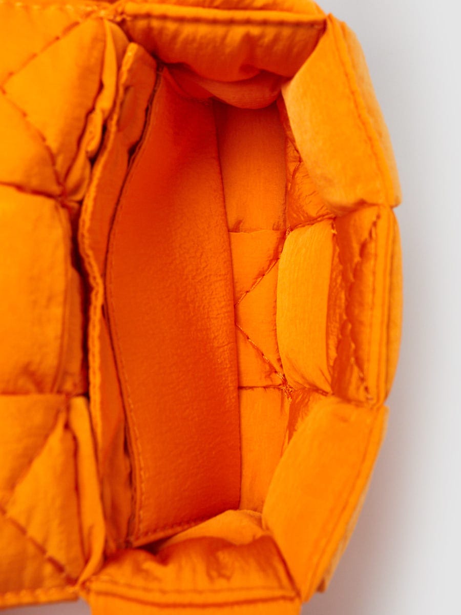 Bottega Veneta Orange Woven Padded Nylon Cassette Belt Bag