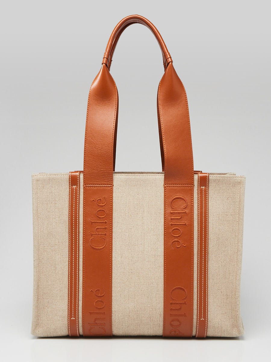 ☆【Chloe】☆WOODY ミディアム トートバッグ BEIGE-BROWN☆ ☆関税込☆Chloe☆WOODY ミディアム トートバッグ BEIGE-BROWN