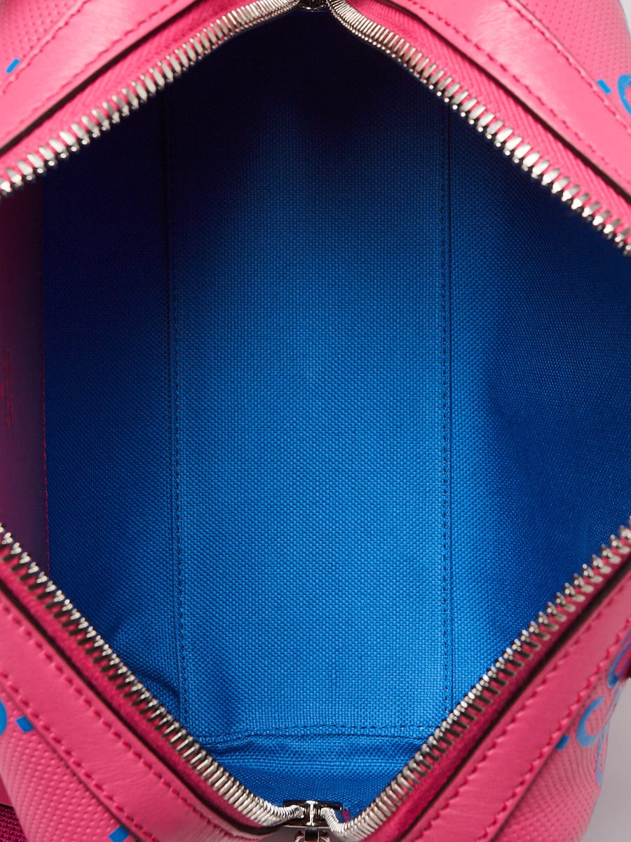 Gucci Pink/Blue GG Perforated Leather Shoulder Duffle Bag Gucci Pink/Blue GG Perforated Leather Shoulder Duffle Bag