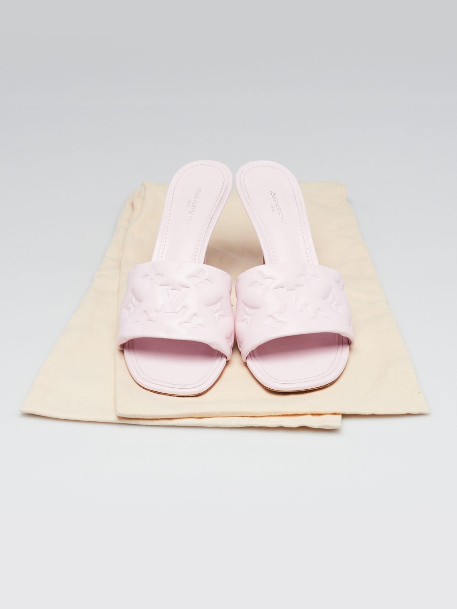 Louis Vuitton Light Pink Monogram Leather Revival Mule Size