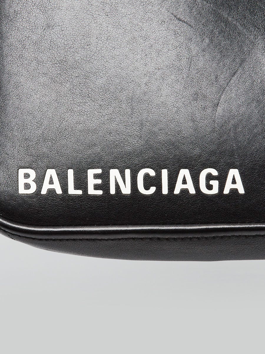 Balenciaga Black Leather XS Triangle Duffle Crossbody Bag