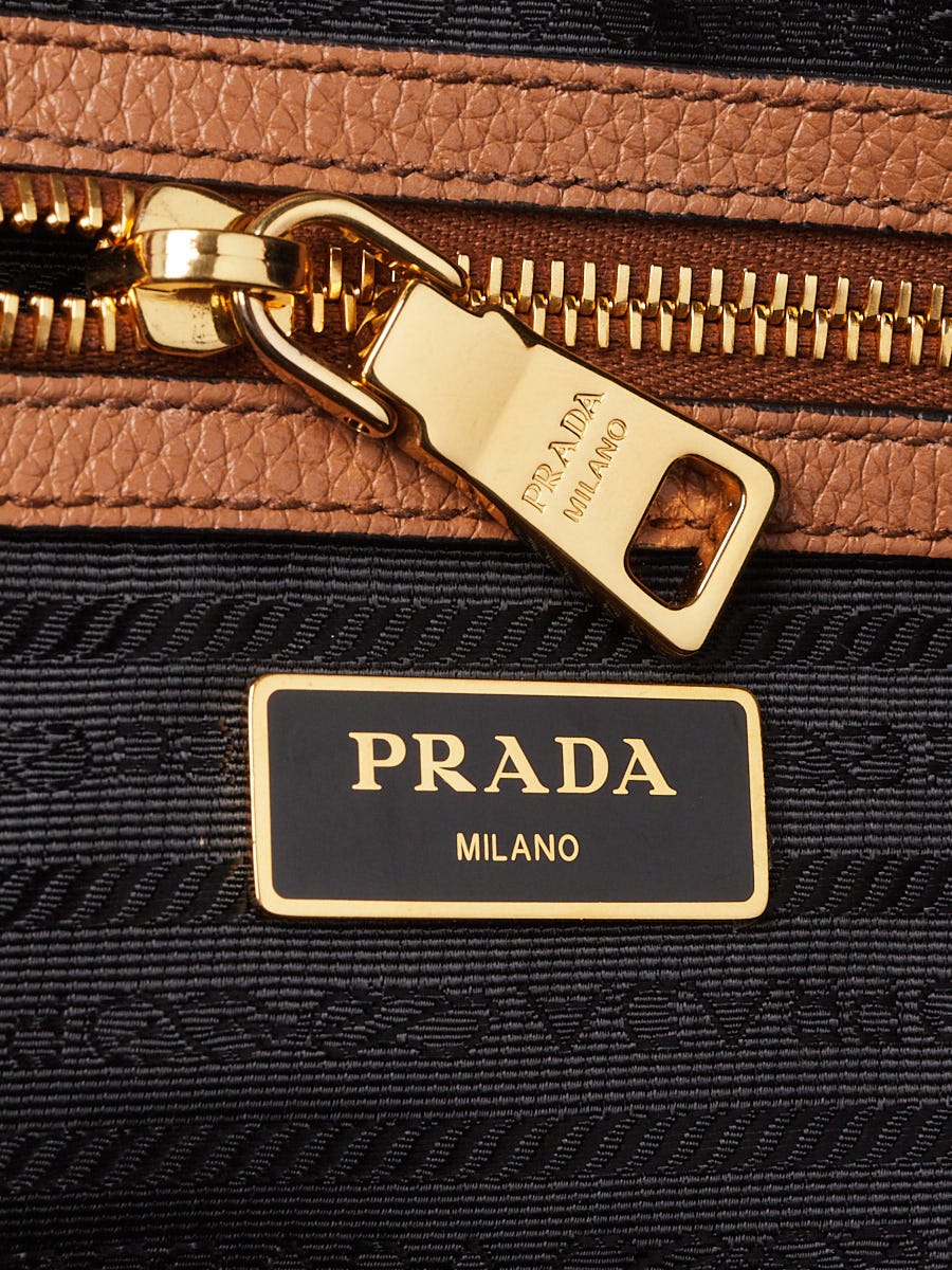 Prada Caramel Vitello Phenix Bauletto Bag - 1BB086 | Yoogi's Prada Caramel Vitello Phenix Bauletto Bag - 1BB086 | Yoogi's