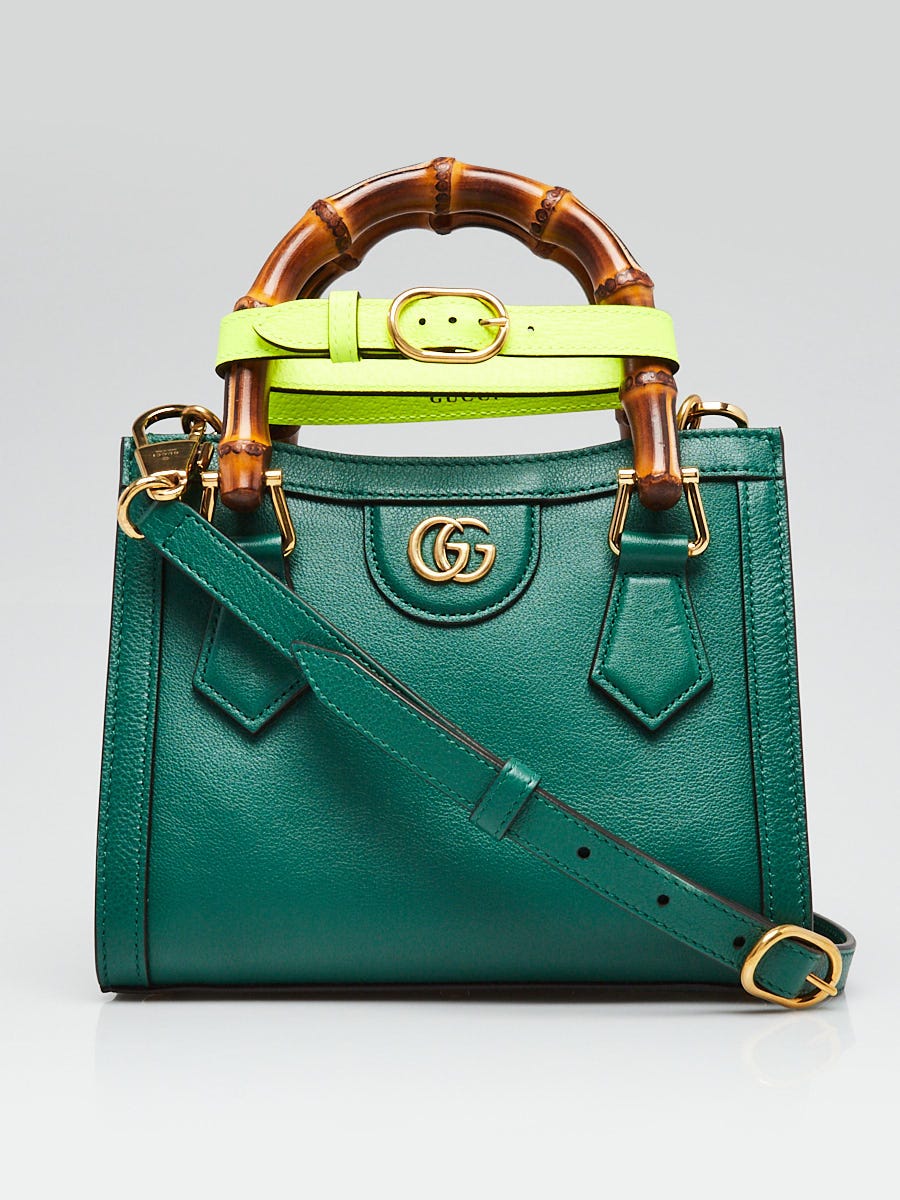 Gucci Green Leather Mini Diana Tote Bag | Yoogi's Closet