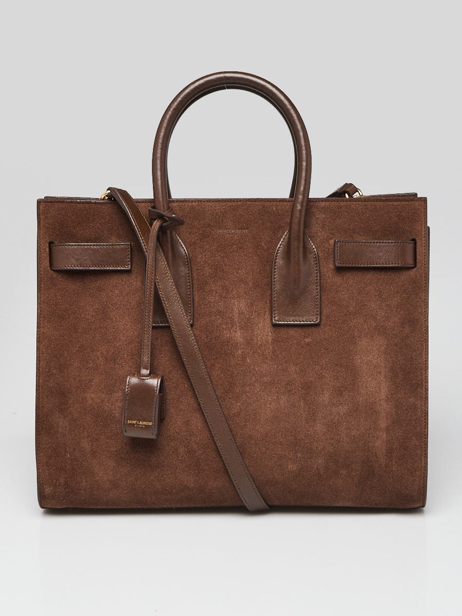 Yves Saint Laurent brown Suede Small Sac de Jour Tote Bag