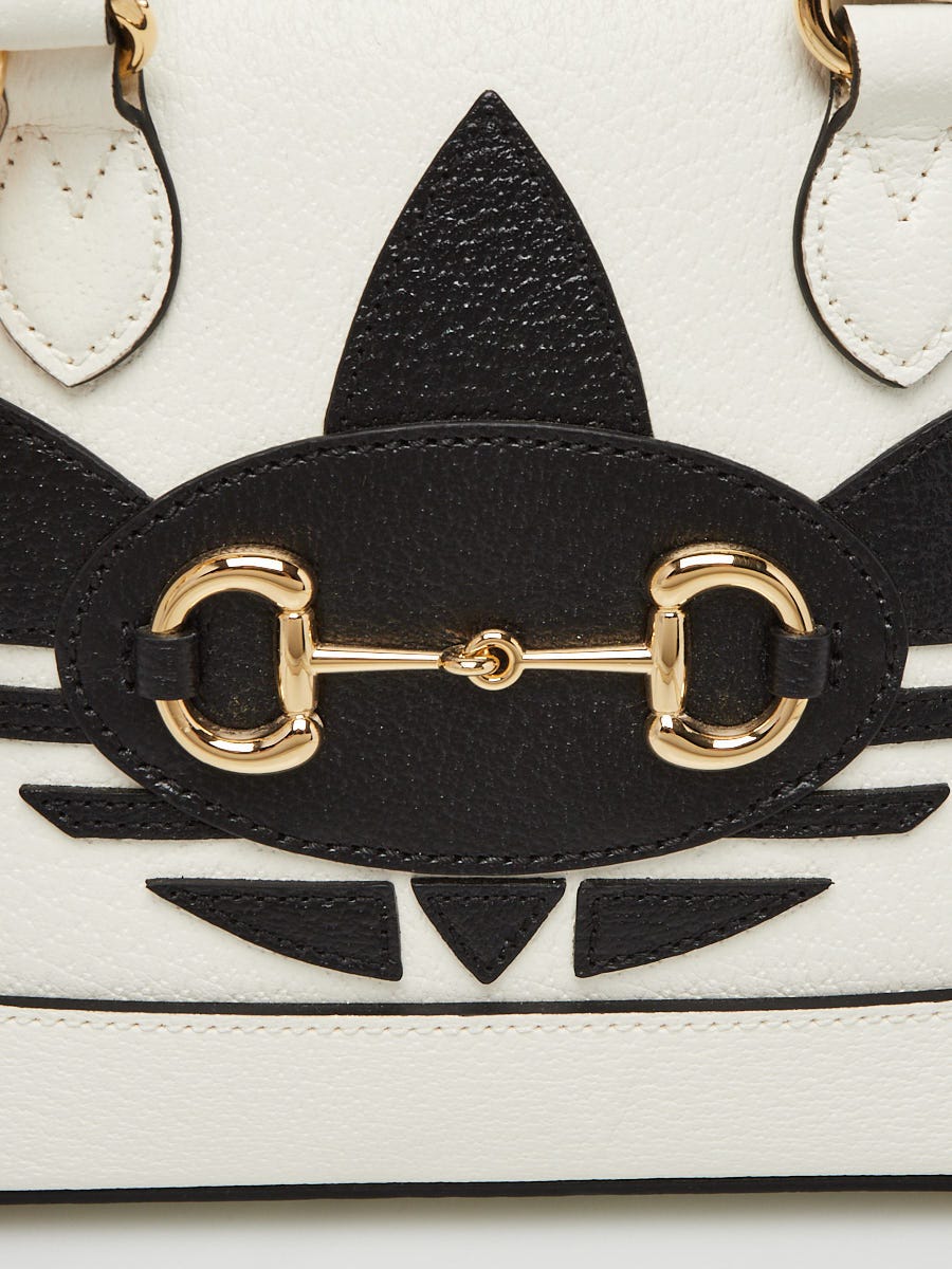 Gucci x Adidas White/Black Smooth Leather 1955 Horsebit Mini Bag