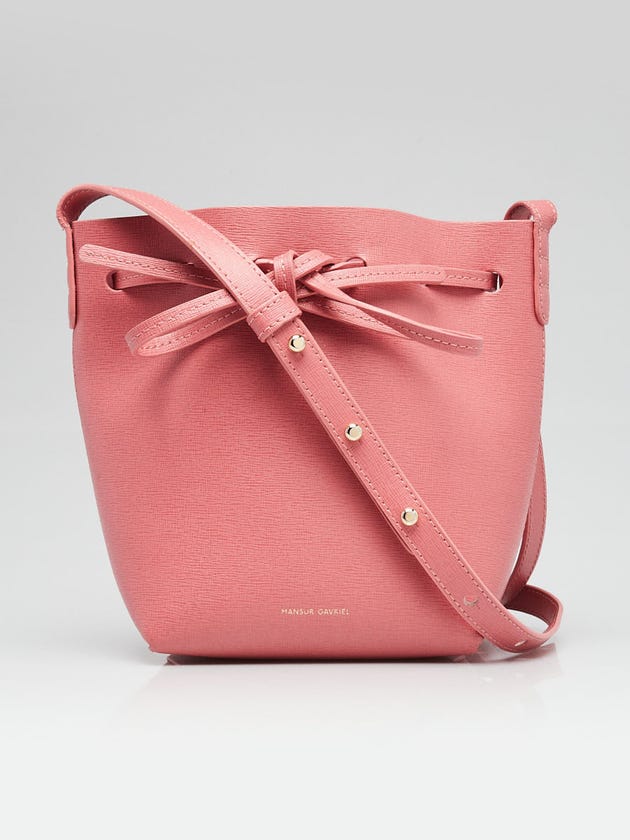 Mansur Gavriel Blush Saffiano Leather Mini Bucket Bag