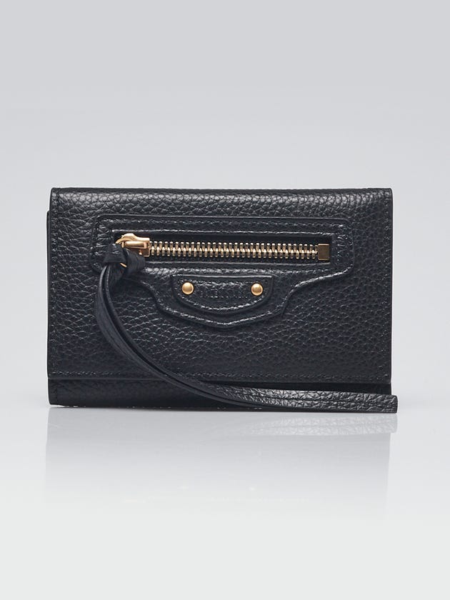 Balenciaga Black Lambskin Leather Classic 6 Key Ring Holder and Bag Charm