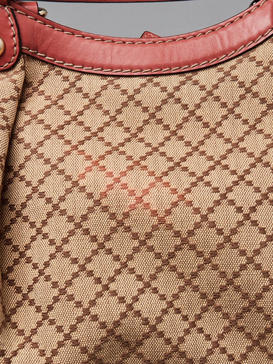 Gucci Beige/Pink Diamante Canvas Medium Sukey Bag | Yoogi's Closet