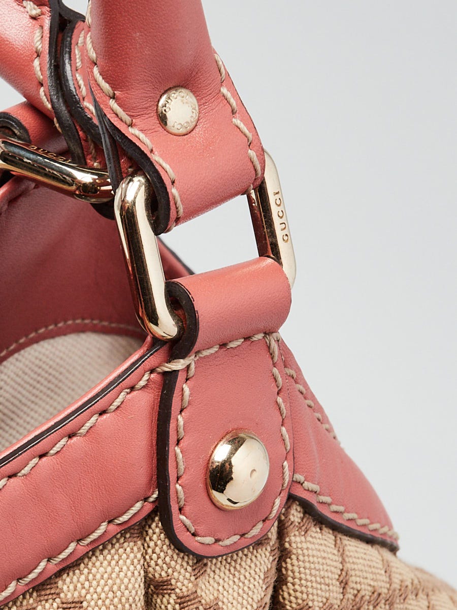 Gucci Beige/Pink Diamante Canvas Medium Sukey Bag | Yoogi's Closet