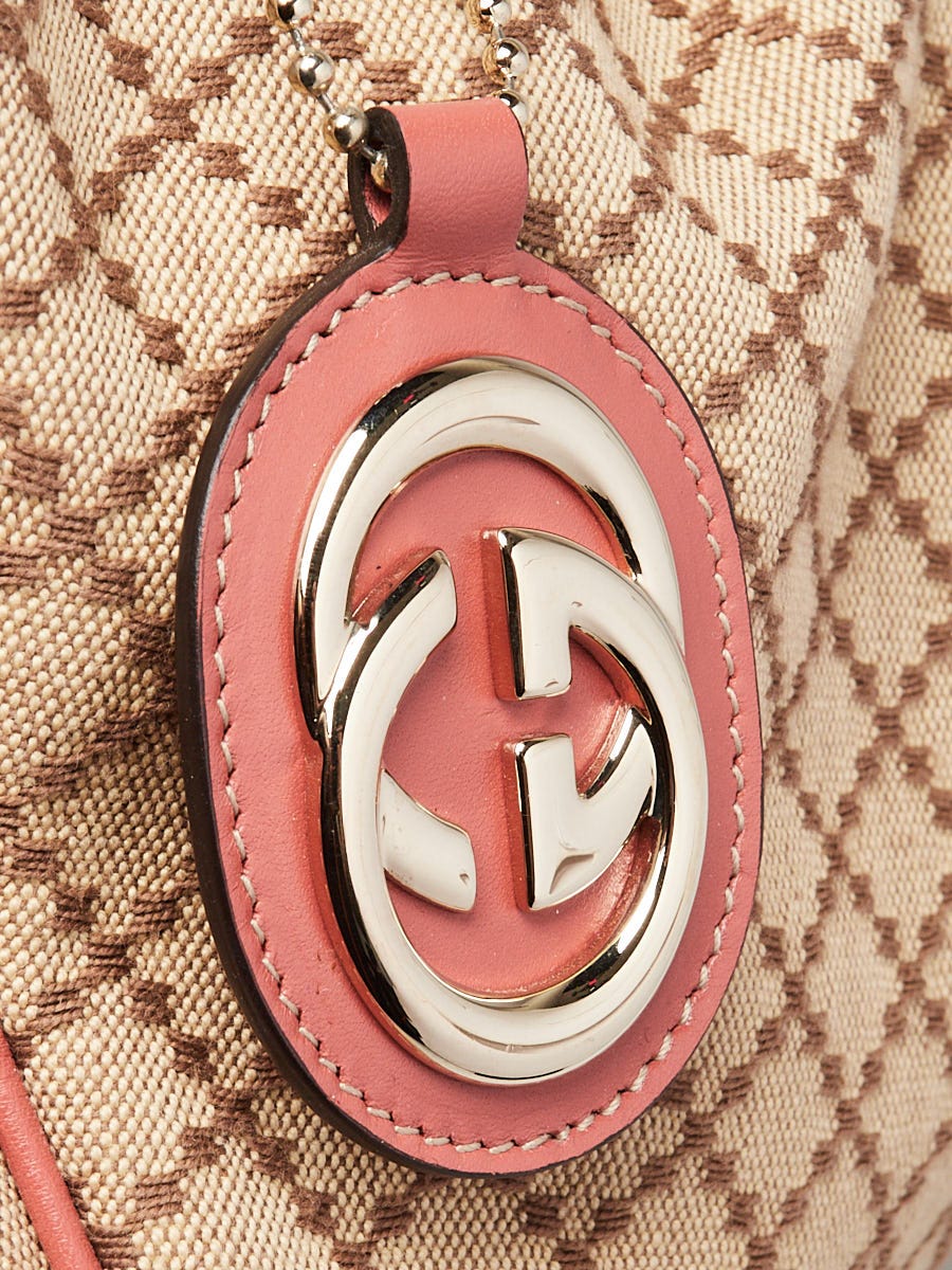 Gucci Beige/Pink Diamante Canvas Medium Sukey Bag | Yoogi's Closet