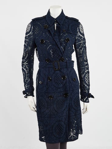 burberry blue lace dress Burberry Lace Slip Dress in Glacier Blue