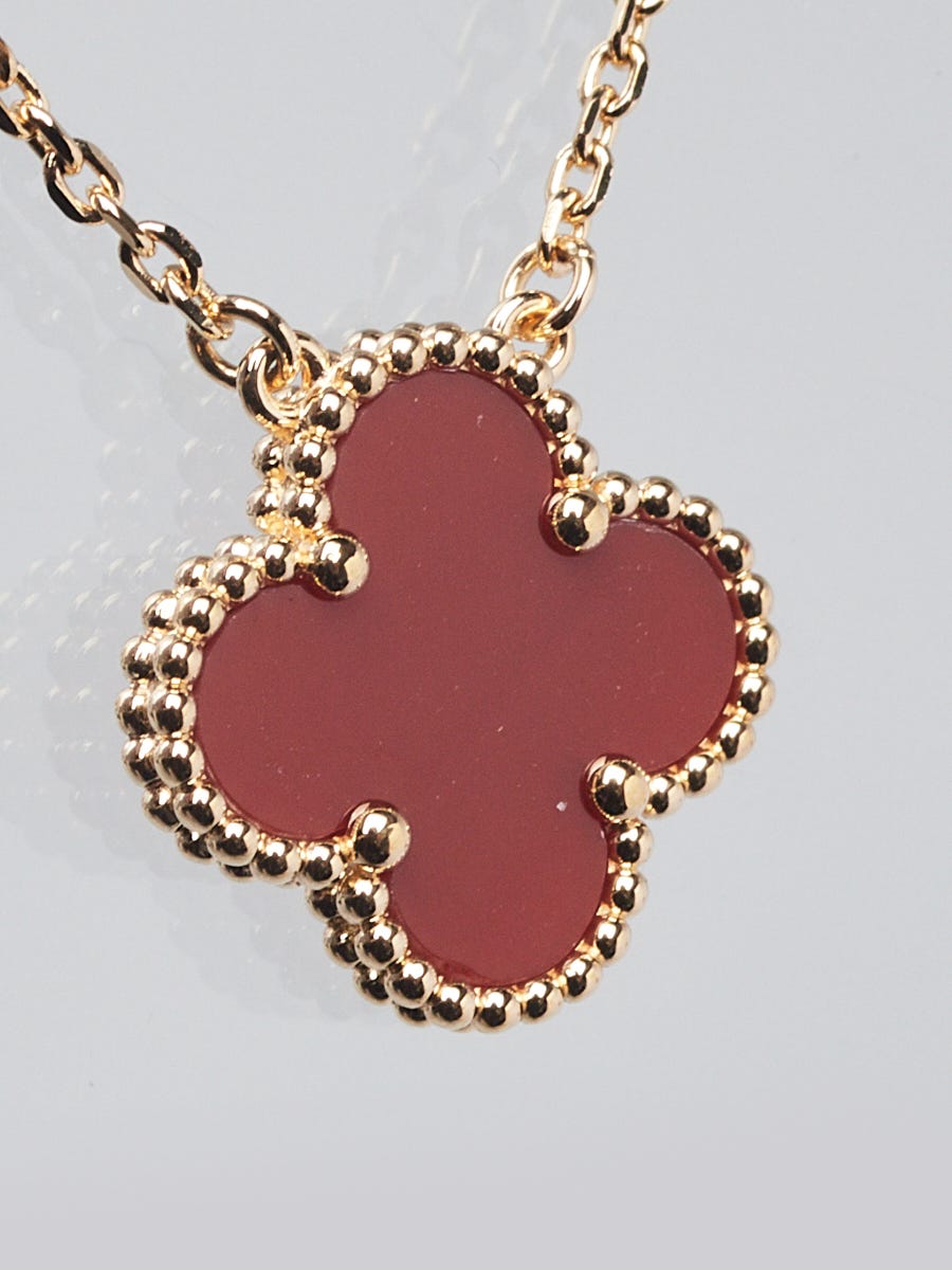 ネックレス・ペンダント [Van Cleef & Arpel] Sweet Alhambra Gold Carnelian Pendant Sweet Alhambra pendant 18K rose gold, Carnelian - Van Cleef