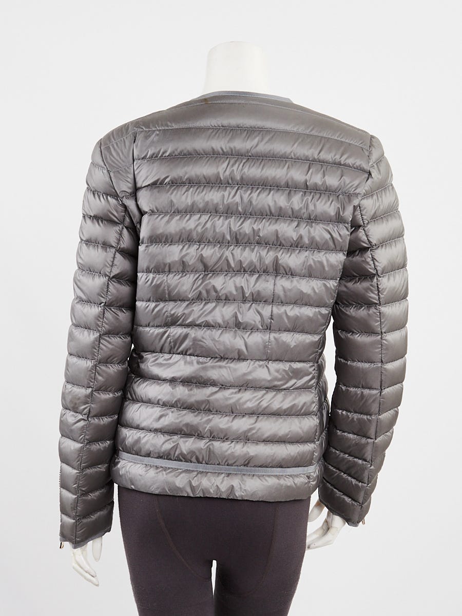 Moncler Grey Quilted Nylon Down Amey Jacket Size 4/XL