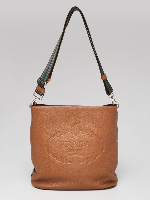 Prada Canellla Vitello Phenix Leather Hobo Bag 1BB023