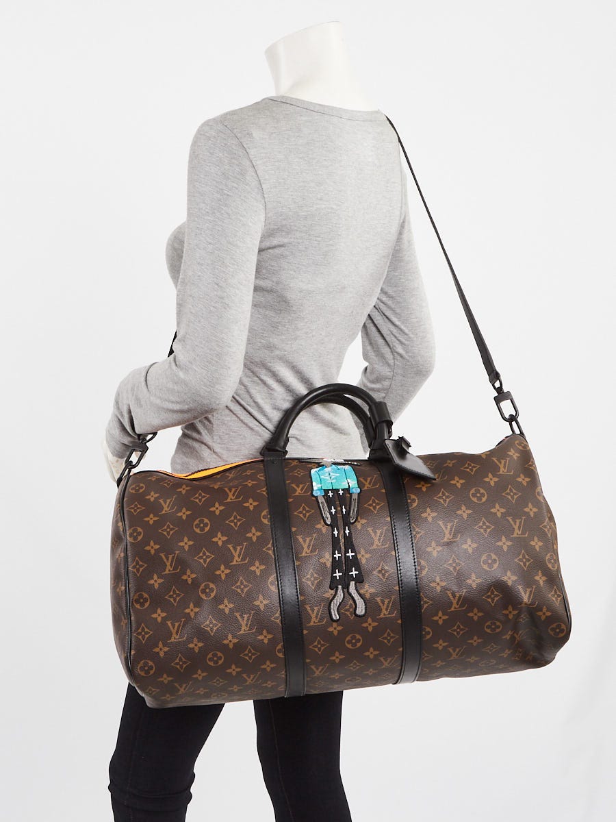 Louis Vuitton Monogram Macassar Canvas Zoom With Friends Keepall 50 Bag