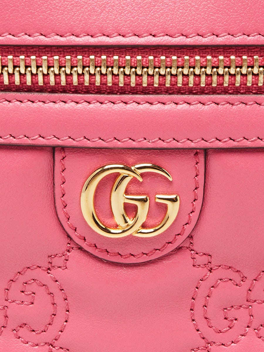 Gucci Pink GG Quilted Leather Matelassè Mini Top Handle Bag