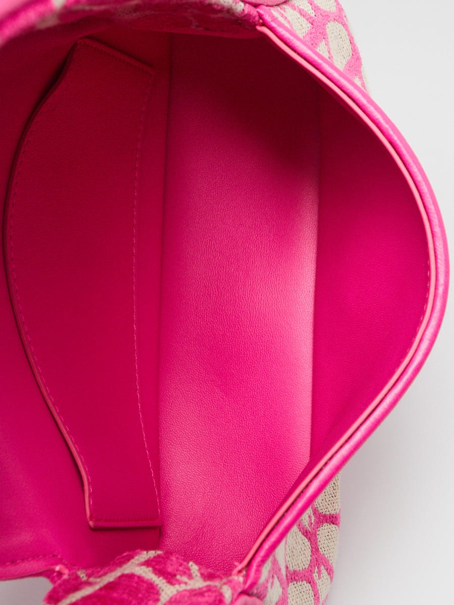 Valentino Pink Iconographe Fabric Vlogo Loco Small Top Handle Bag
