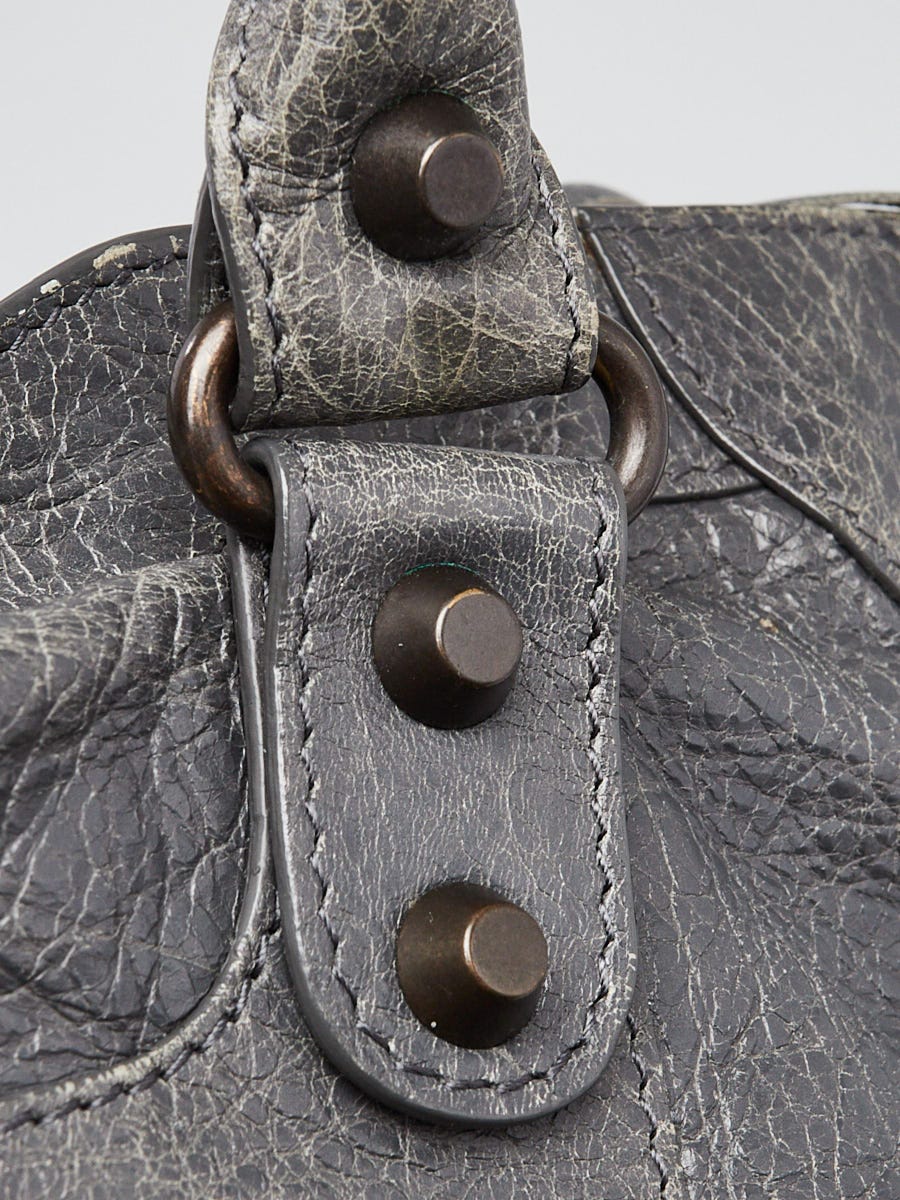 Balenciaga Gris Tarmac Lambskin Leather Motorcycle City Bag