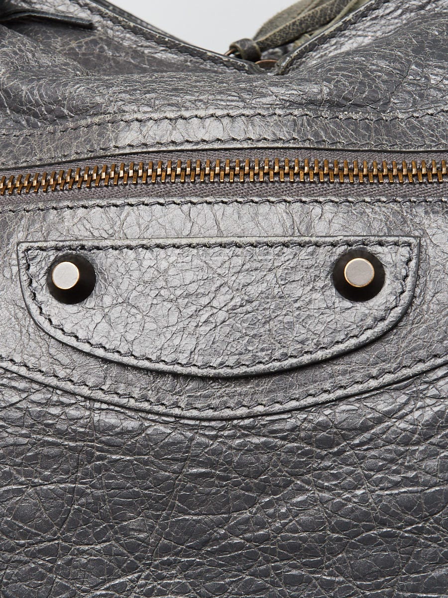 Balenciaga Gris Tarmac Lambskin Leather Motorcycle City Bag