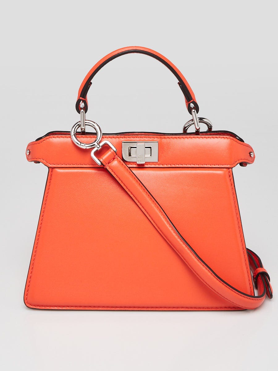 RvceShops s Closet fendi Enkelkn Orange Leather Petite Peekaboo Iseeu Satchel Bag 8BN335 fendi Enkelkn