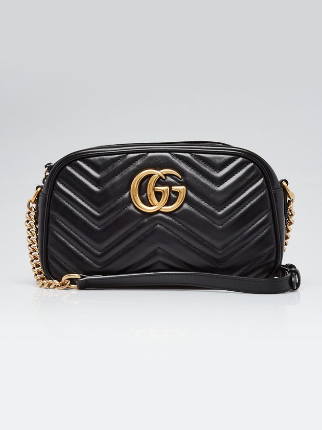 Gucci Black Quilted Leather Marmont Small Camera Bag