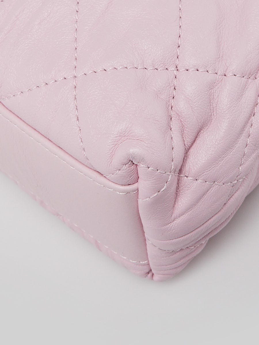 Chanel Pink Quilted Crumpled Lambskin Leather Small CC Links