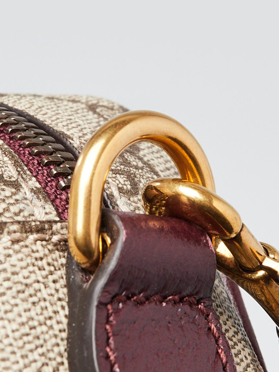 Gucci Burgundy/Beige Quilted Fabric/Coated Canvas Small