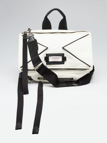 Givenchy White Nylon Downtown Pandora Large Messenger Bag