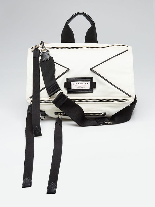 Givenchy White Nylon Downtown Pandora Large Messenger Bag