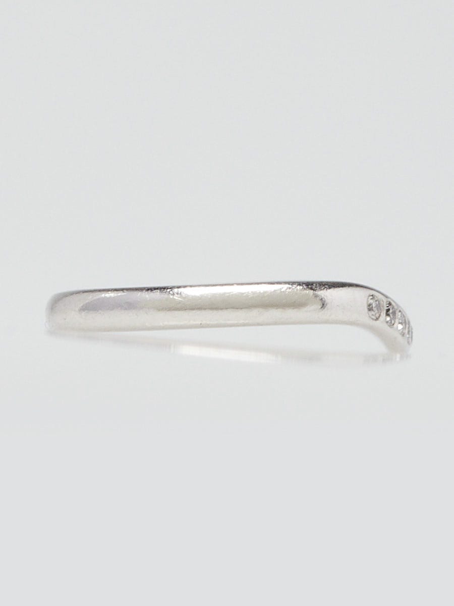 Elsa Peretti® Curved Band Ring in Platinum with Pavé