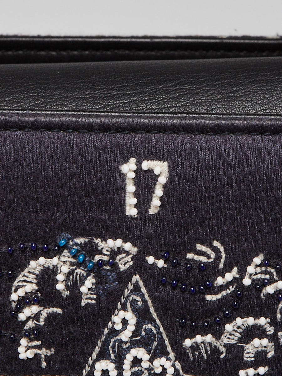 Christian Dior Blue Canvas Tarot Embroidered and Beaded Medium