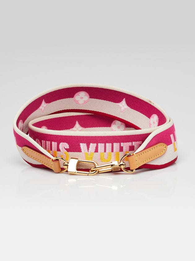 Louis Vuitton Beige/Pink Nylon Bandouliere Shoulder Strap