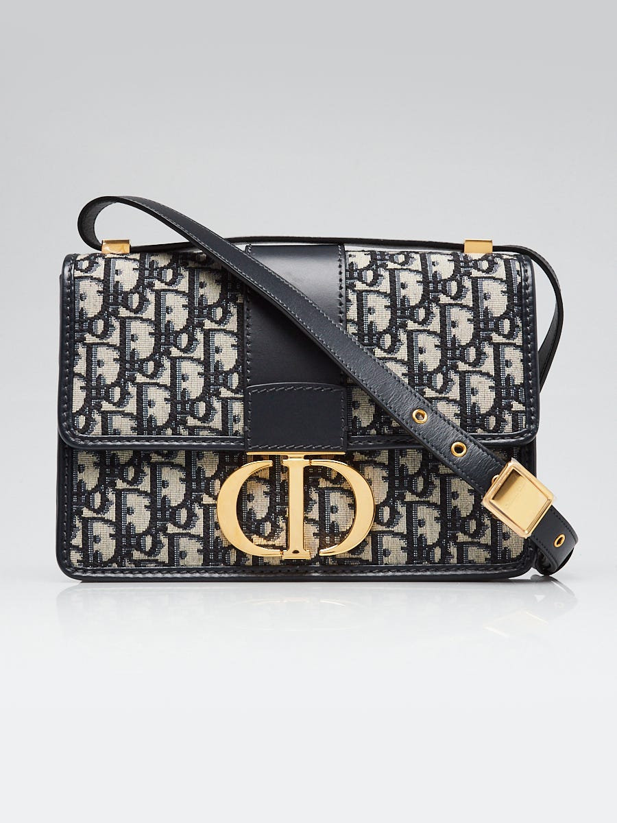Christian Dior Blue Oblique Canvas 30 Montaigne Bag