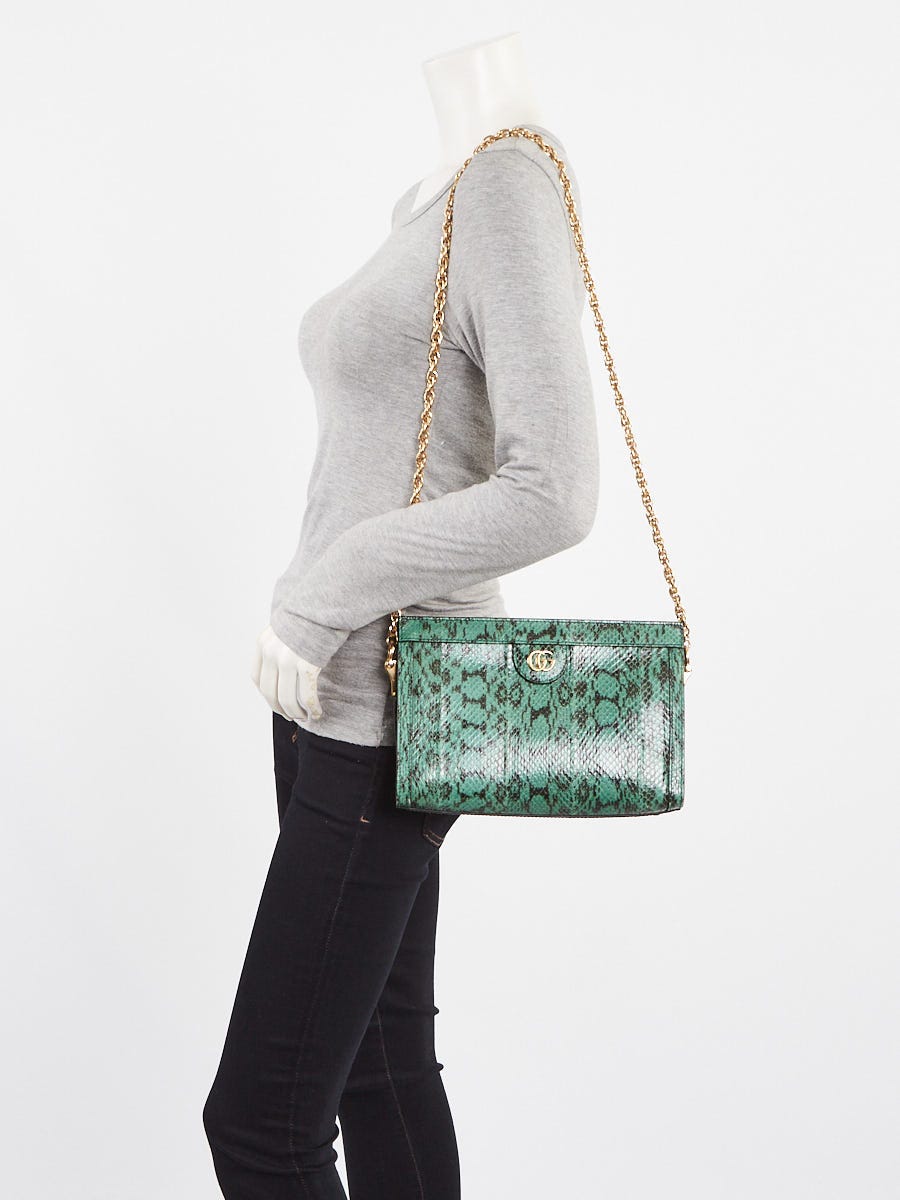 Gucci Green Snakeskin Ophidia Small Shoulder Bag | Yoogi's Gucci Green Snakeskin Ophidia Small Shoulder Bag | Yoogi's