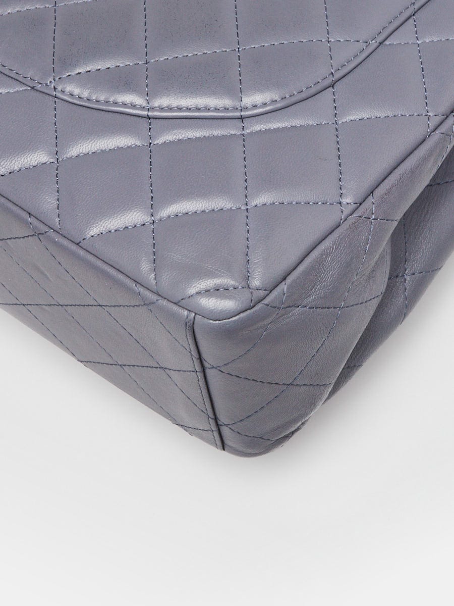 Chanel Purple Quilted Lambskin Leather Classic Maxi Double Flap