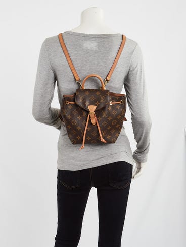 louis vuitton backpack montsouris mini PM The Lady Bag leather base and trimmed with natural cowhide leather Louis Vuitton Pre-Owned 1997 Mini