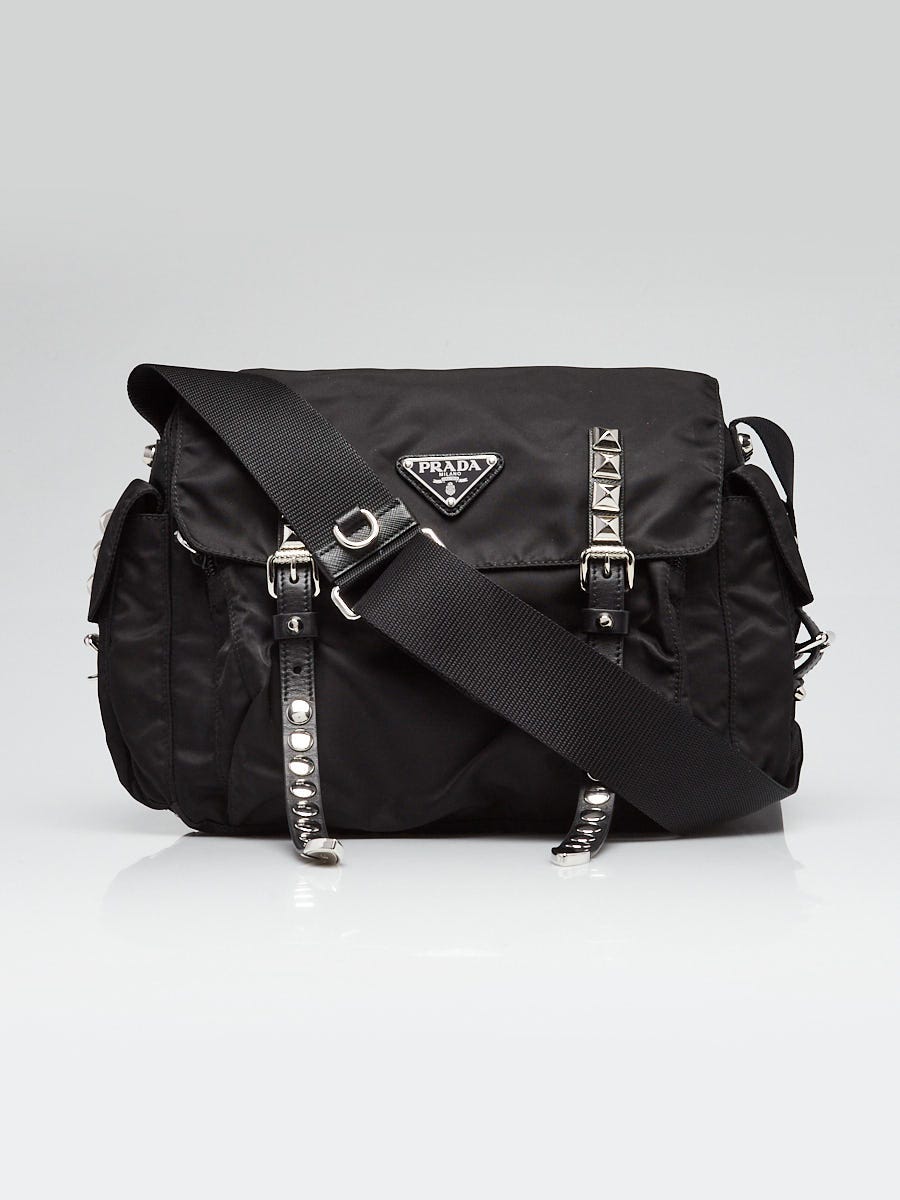 Prada studded messenger bag online