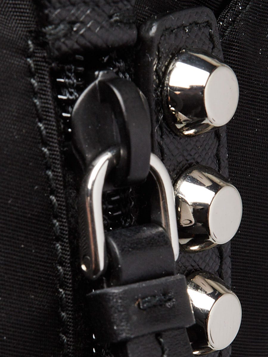 Prada Black New Vela Nylon Studded Messenger Bag 1BD118 Prada Black New Vela Nylon Studded Messenger Bag 1BD118