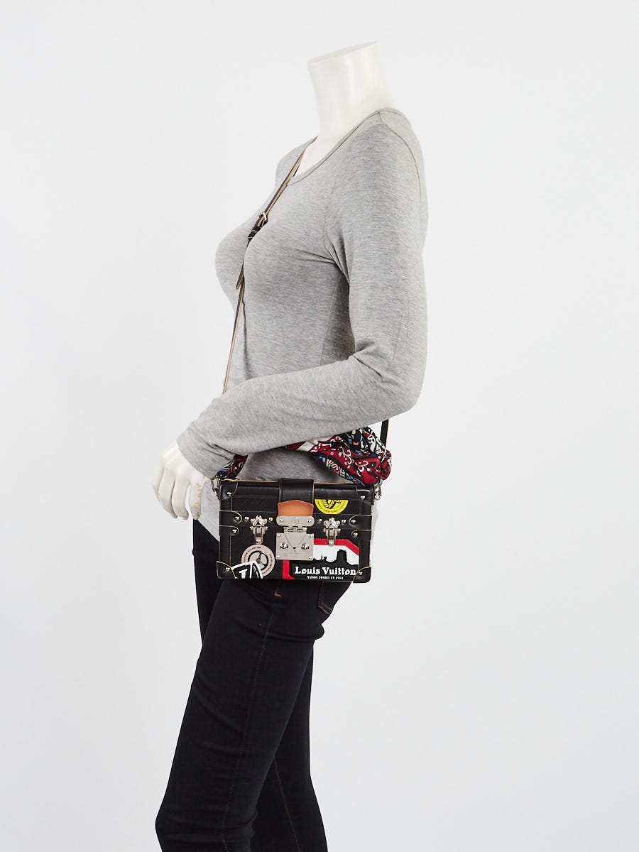 Louis Vuitton Black Epi Leather World Tour Petite Malle Bag